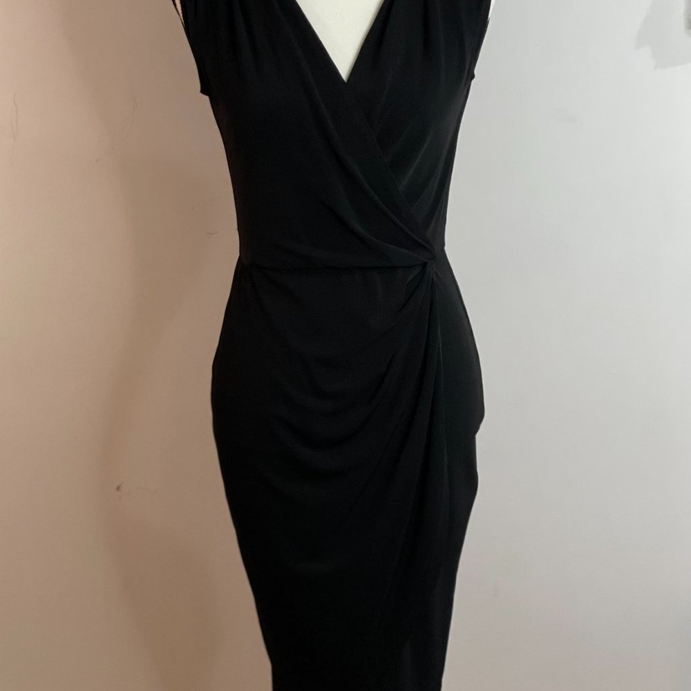 DOC & AMELIA Women's Sleeveless V Neck Ruched Bodycon Wrap Cocktail Party Midi